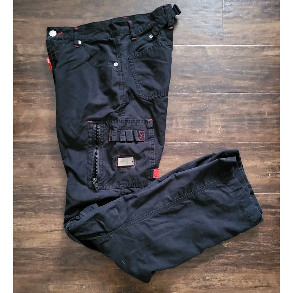 Ecko Unltd Womens Size 3 Black Utility Cargo Pants Ecko Red Zip Off Pants